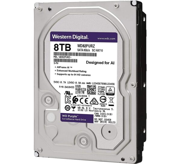 8TB WD Purple Surveillance Hard Drive